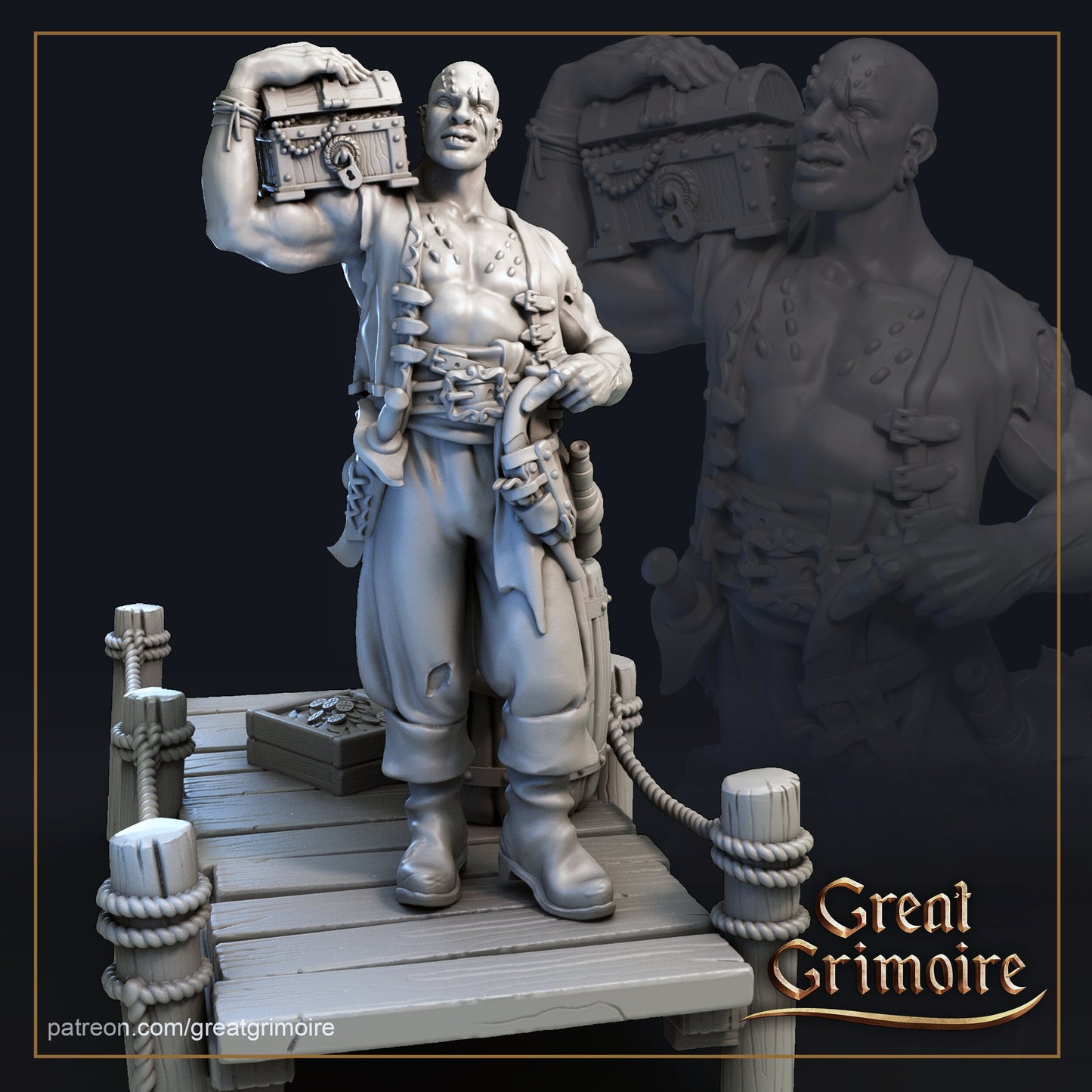 Tiny Sam Sailor from "Pirates of Grimm Waters" by Great Grimoire Miniatures RPG