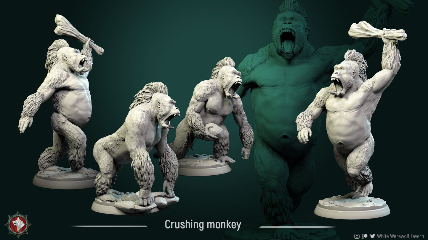 Crushing Monkey Gorillas from "Monkey Valley" by White Werewolf Tavern Miniatures RPG