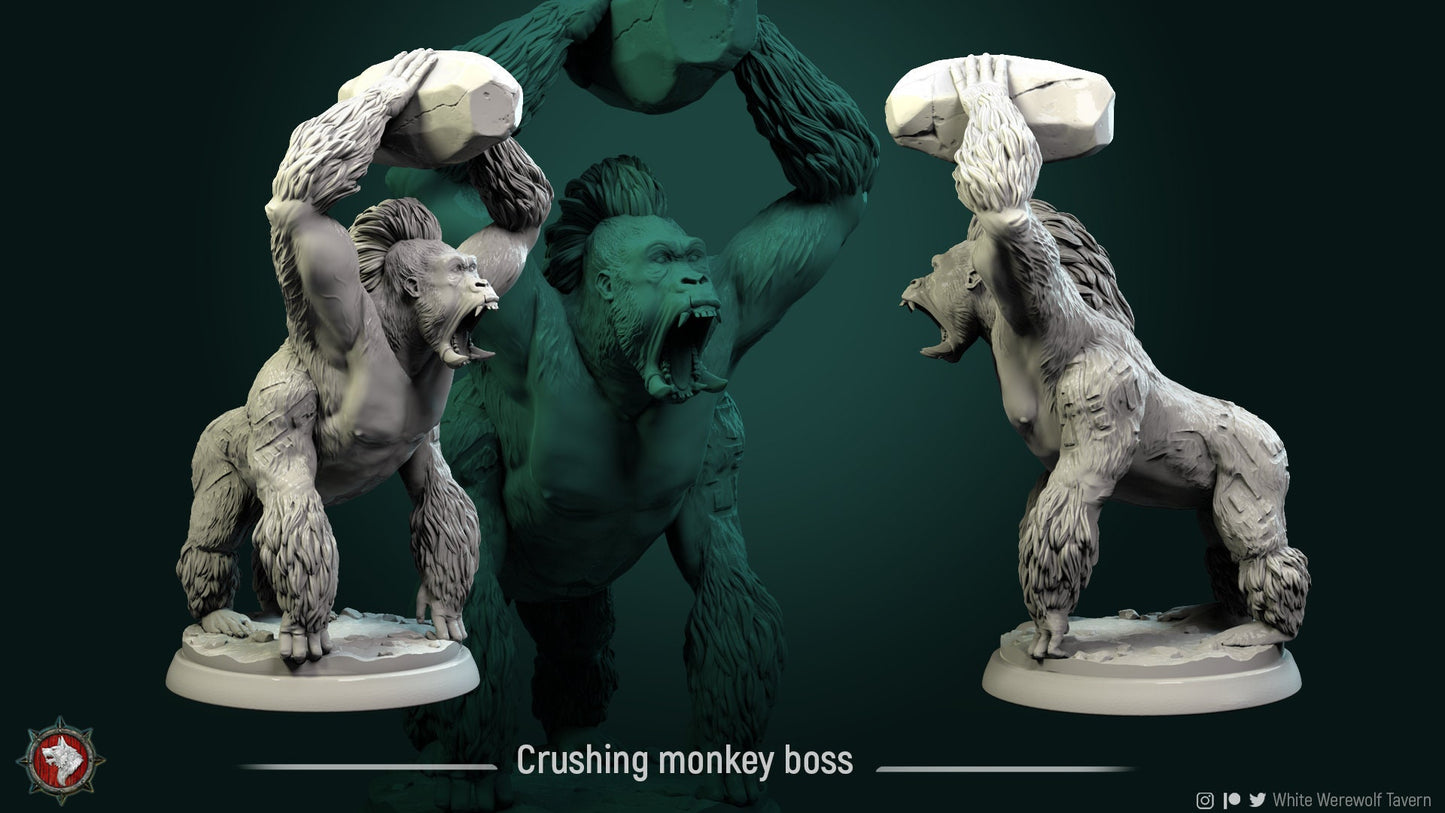 Crushing Monkey Boss Gorilla from "Monkey Valley" by White Werewolf Tavern Miniatures RPG