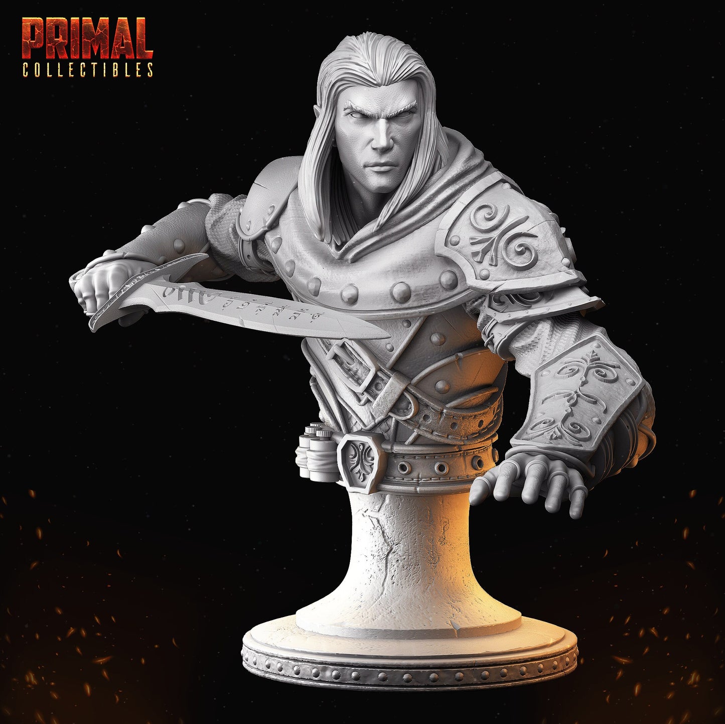 Ettrian Elf Warrior Bust by Primal Collectibles Miniatures Heroquest RPG