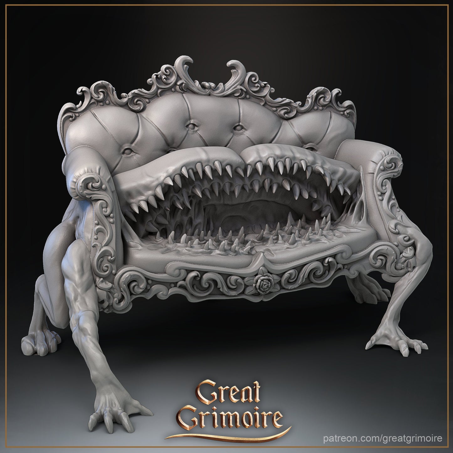 Sofa Mimic Monster from "Curse of the Wild Rose Hotel"  by Great Grimoire Miniatures RPG