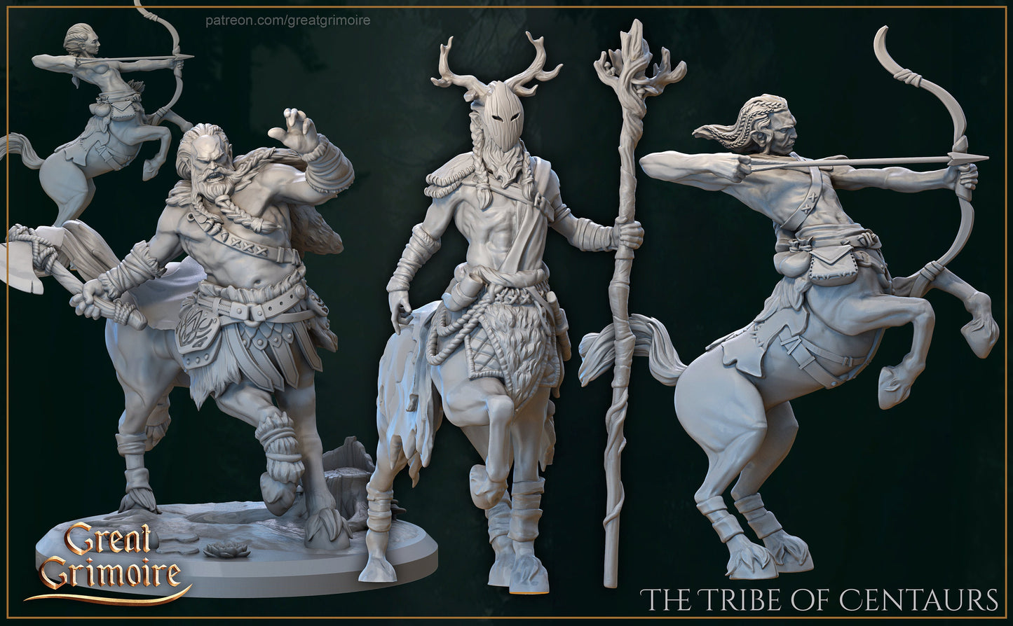 Tribe of Centaurs from "Beyond the Evergreen Forest" by Great Grimoire Miniatures RPG