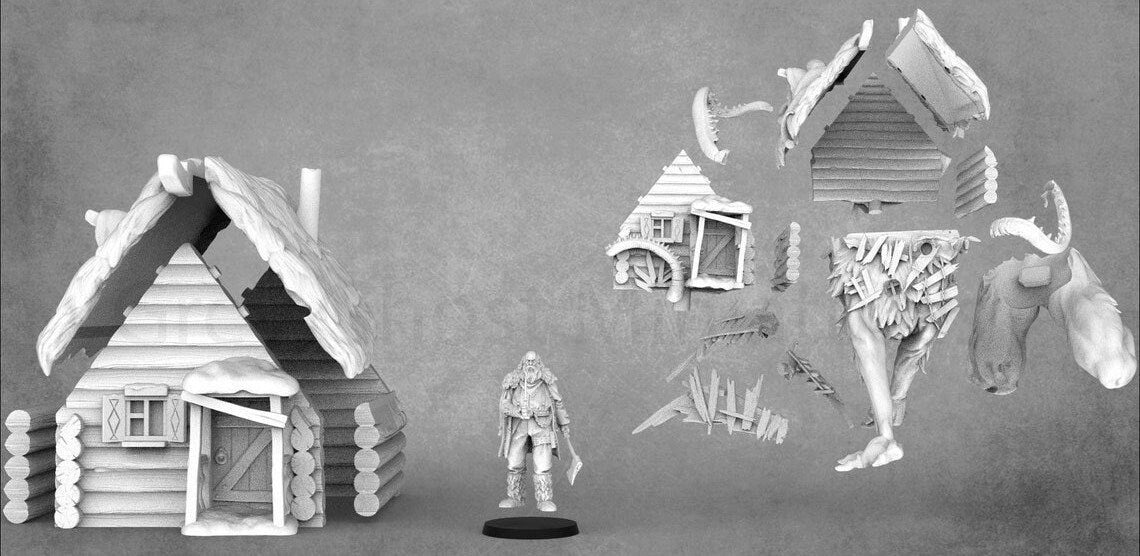 Cabin in the Woods from "Curse of the Wild Rose Hotel" by Great Grimoire Miniatures RPG