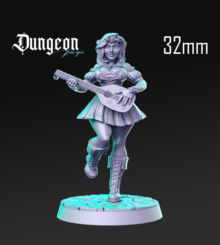 Dungeon Pinups Bard by RN Estudio Miniatures RPG