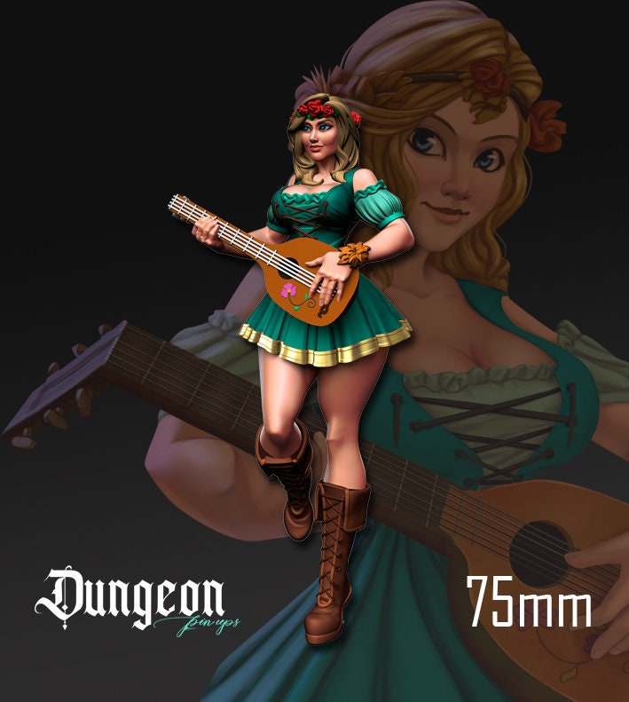 Dungeon Pinups Bard by RN Estudio Miniatures RPG