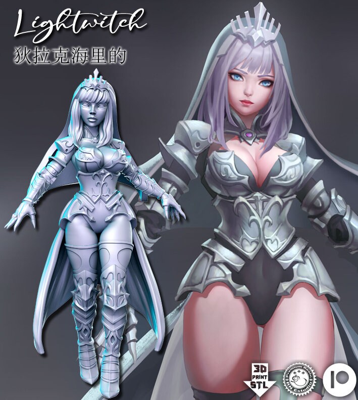 Dungeon Pinups Lightwitch 75mm Miniatures by RN Estudio