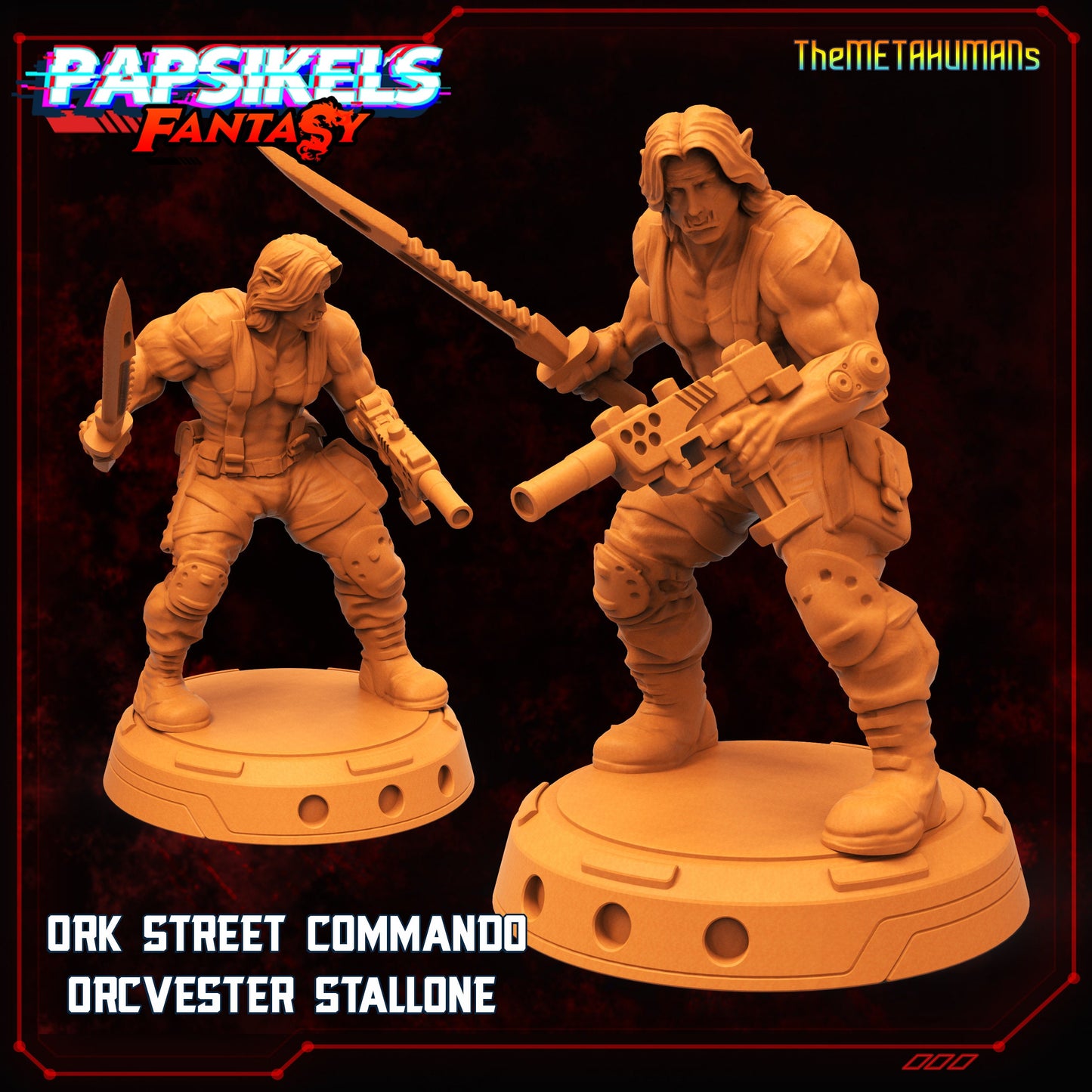 Ork Street Commando Orcvestor Stallone from "Metahumans" by Papsikels Miniatures