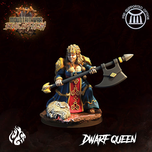 Dwarf Queen from "Mountain War" by Crippled God Foundry Miniatures