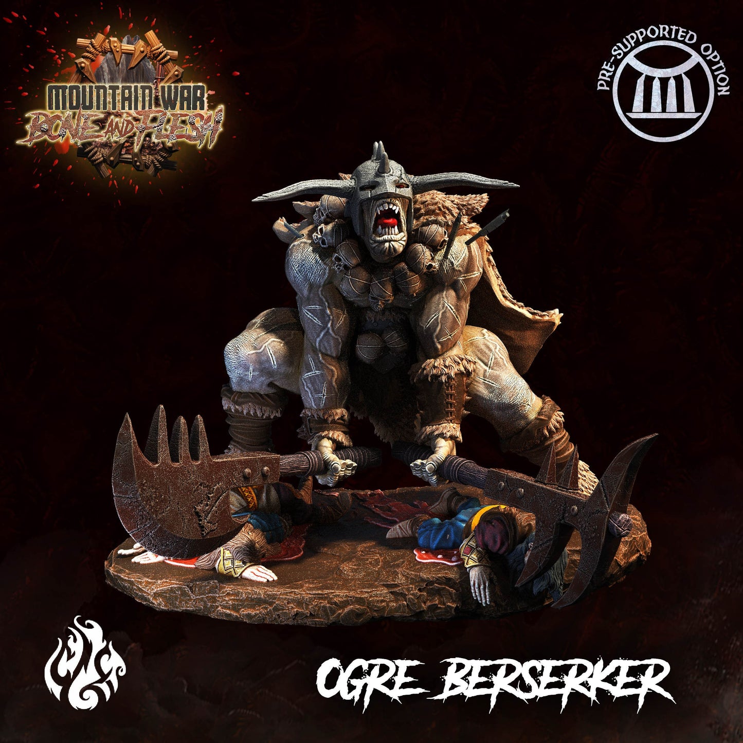 Ogre Berserker from "Mountain War" by Crippled God Foundry Miniatures