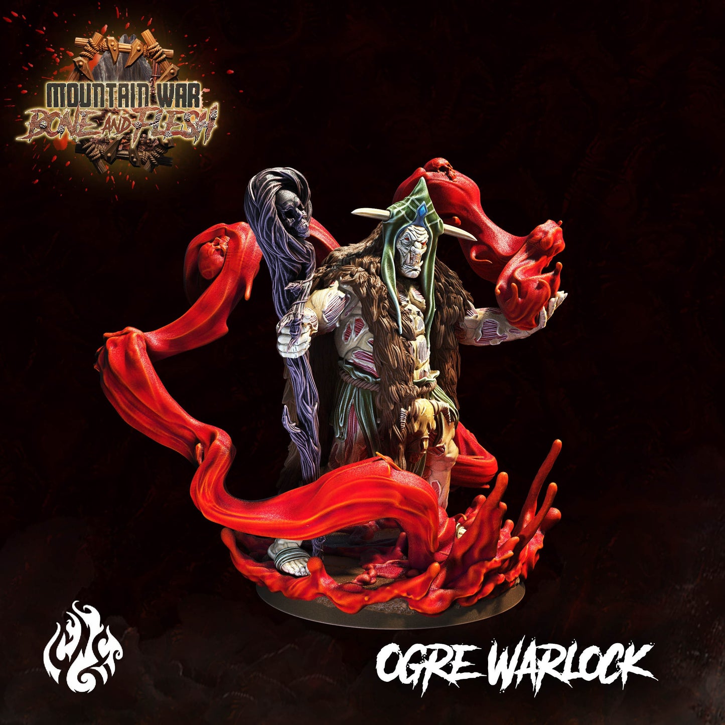 Ogre Warlock from "Mountain War" by Crippled God Foundry Miniatures