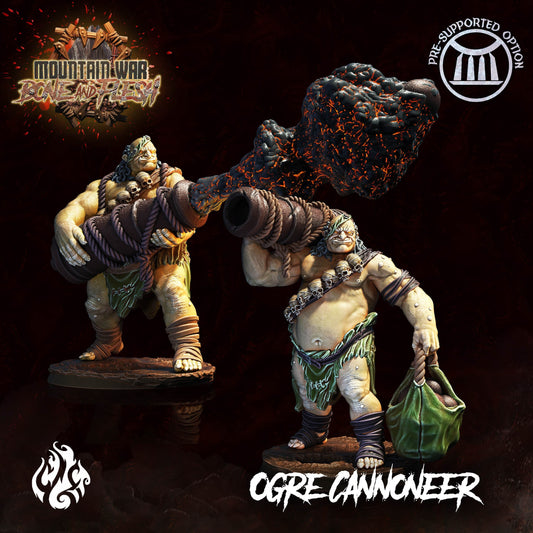 Ogre Cannoneer from "Mountain War" by Crippled God Foundry Miniatures