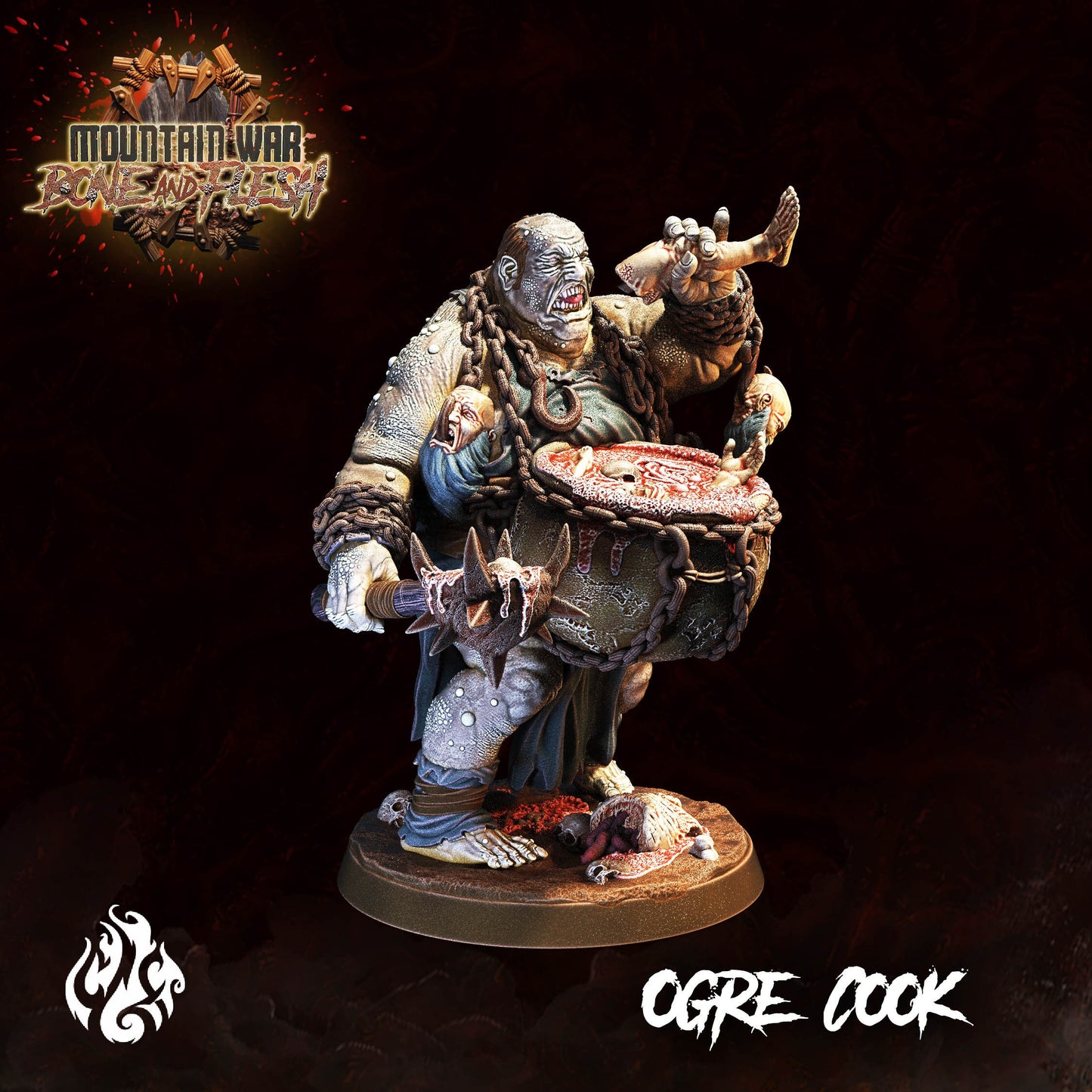 Ogre Cook from "Mountain War" by Crippled God Foundry Miniatures