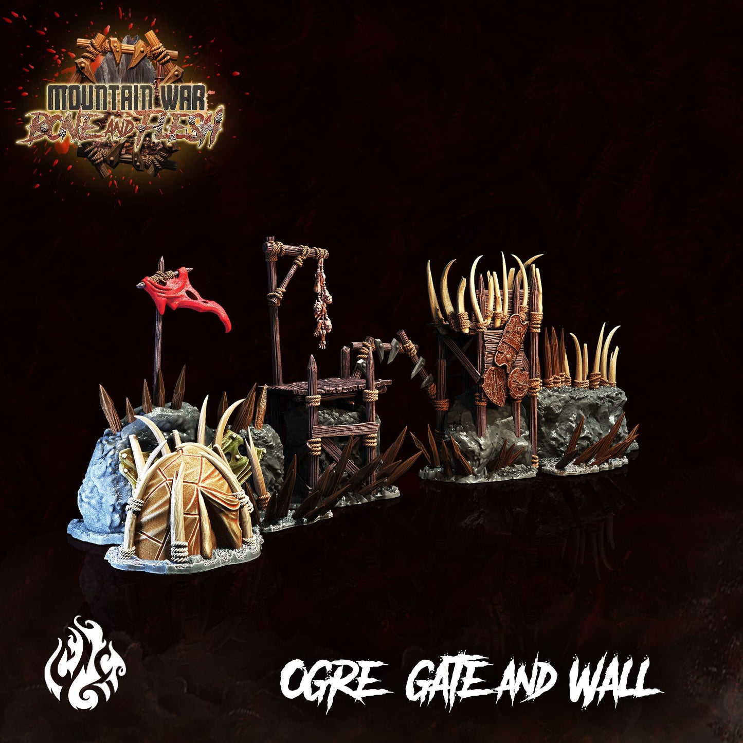 Ogre Gate and Wall from "Mountain War" by Crippled God Foundry Miniatures