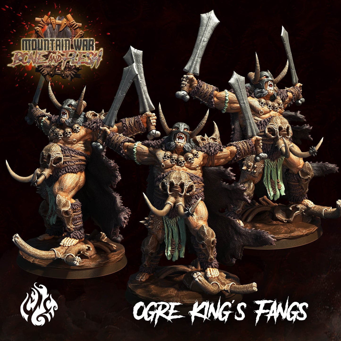 Ogre King's Fangs from "Mountain War" by Crippled God Foundry Miniatures