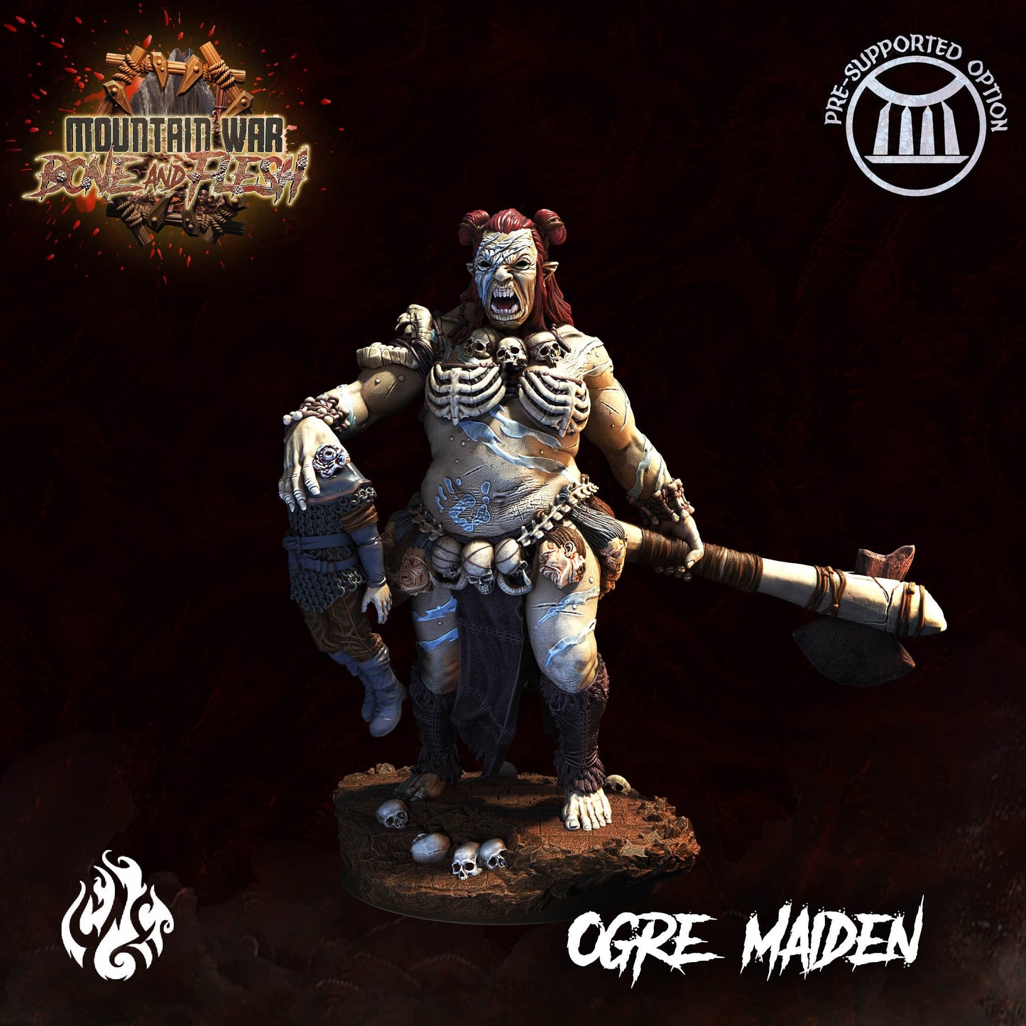 Ogre Maiden from "Mountain War" by Crippled God Foundry Miniatures