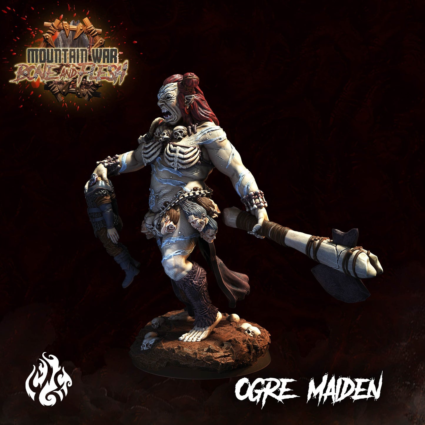 Ogre Maiden from "Mountain War" by Crippled God Foundry Miniatures