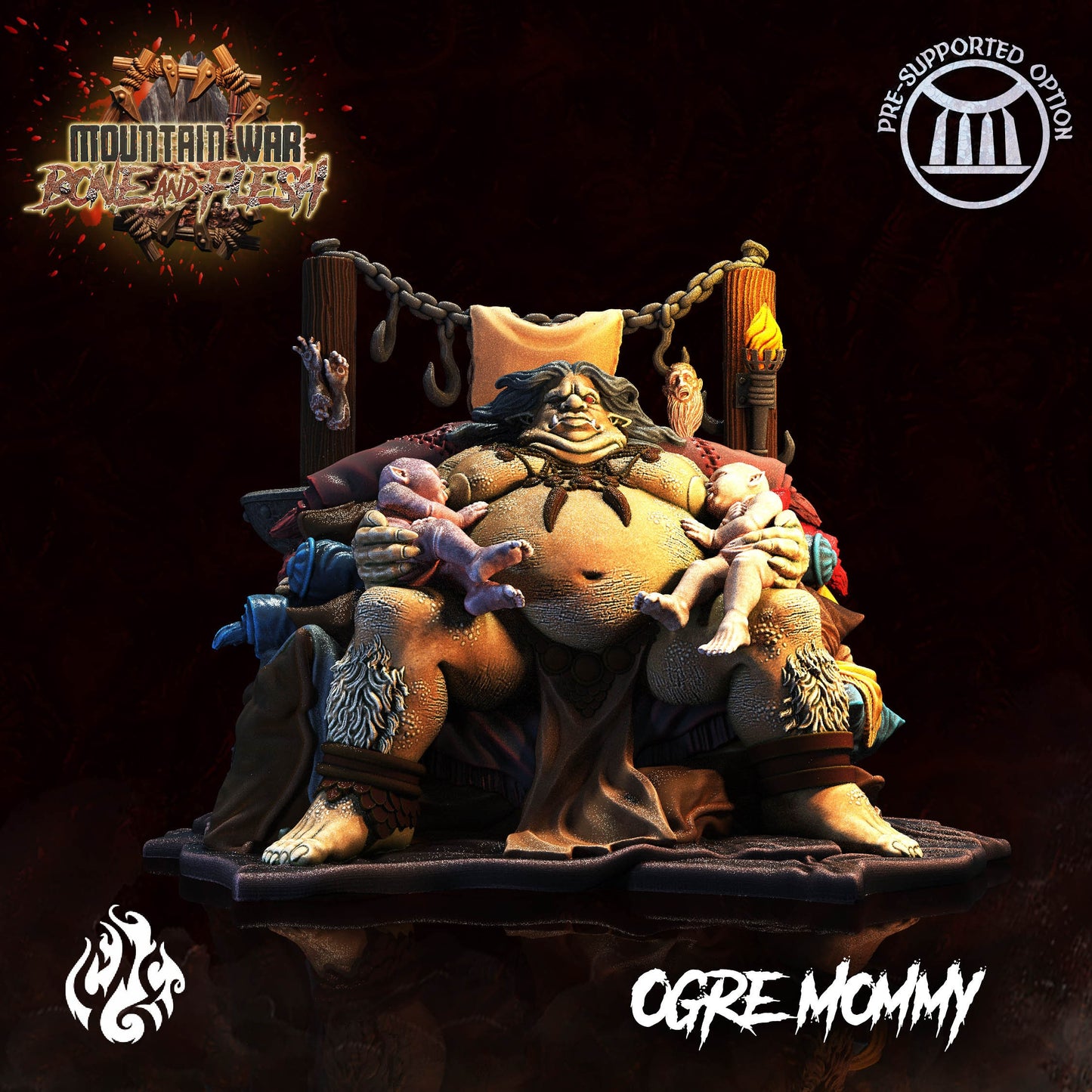 Ogre Mommy from "Mountain War" by Crippled God Foundry Miniatures