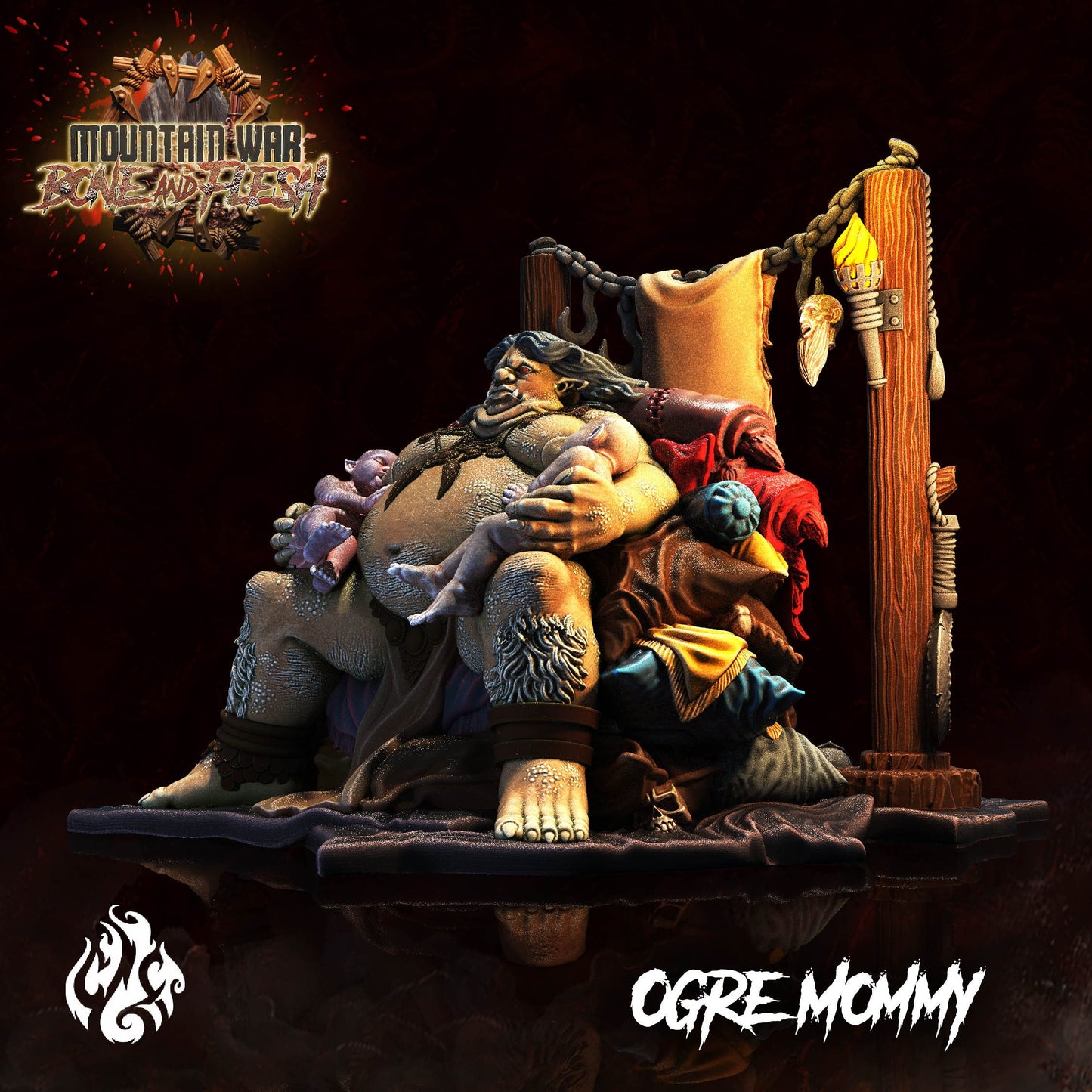 Ogre Mommy from "Mountain War" by Crippled God Foundry Miniatures