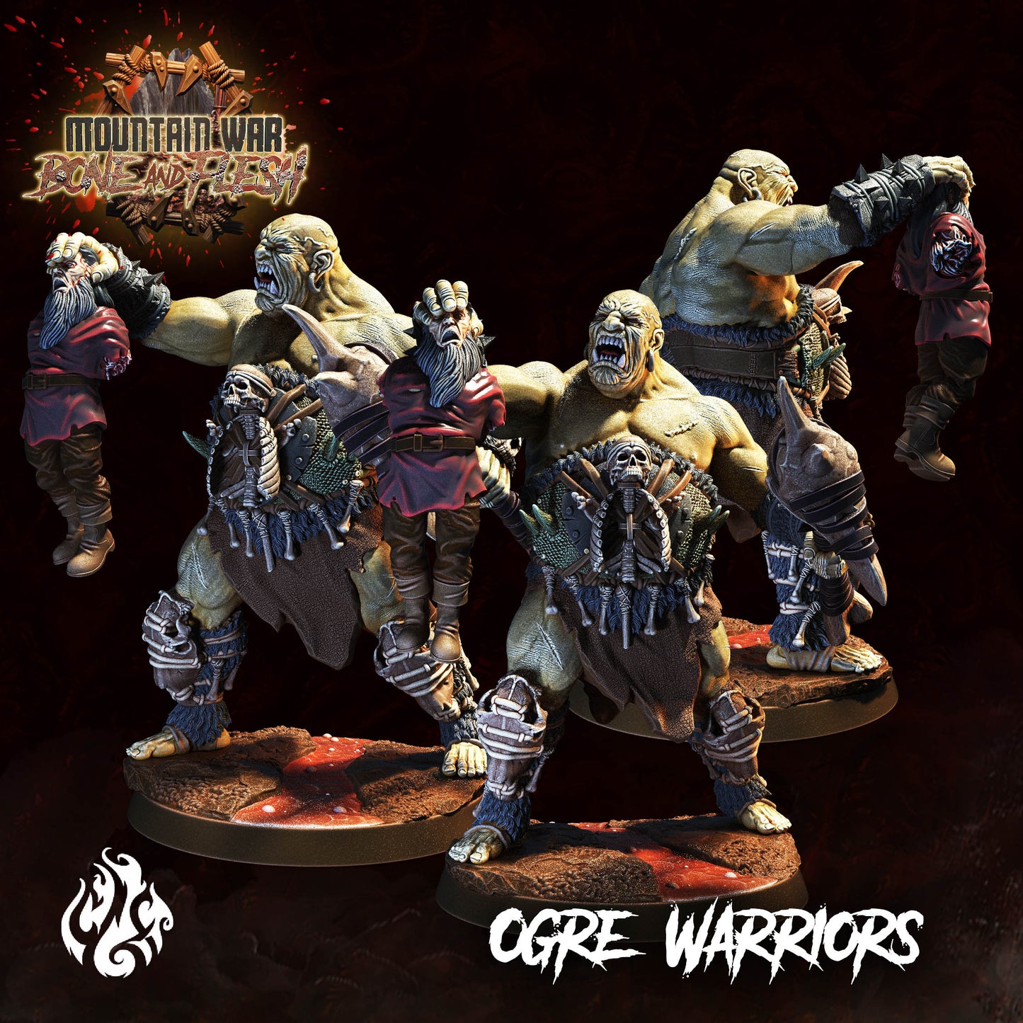 Ogre Warriors from "Mountain War" by Crippled God Foundry Miniatures