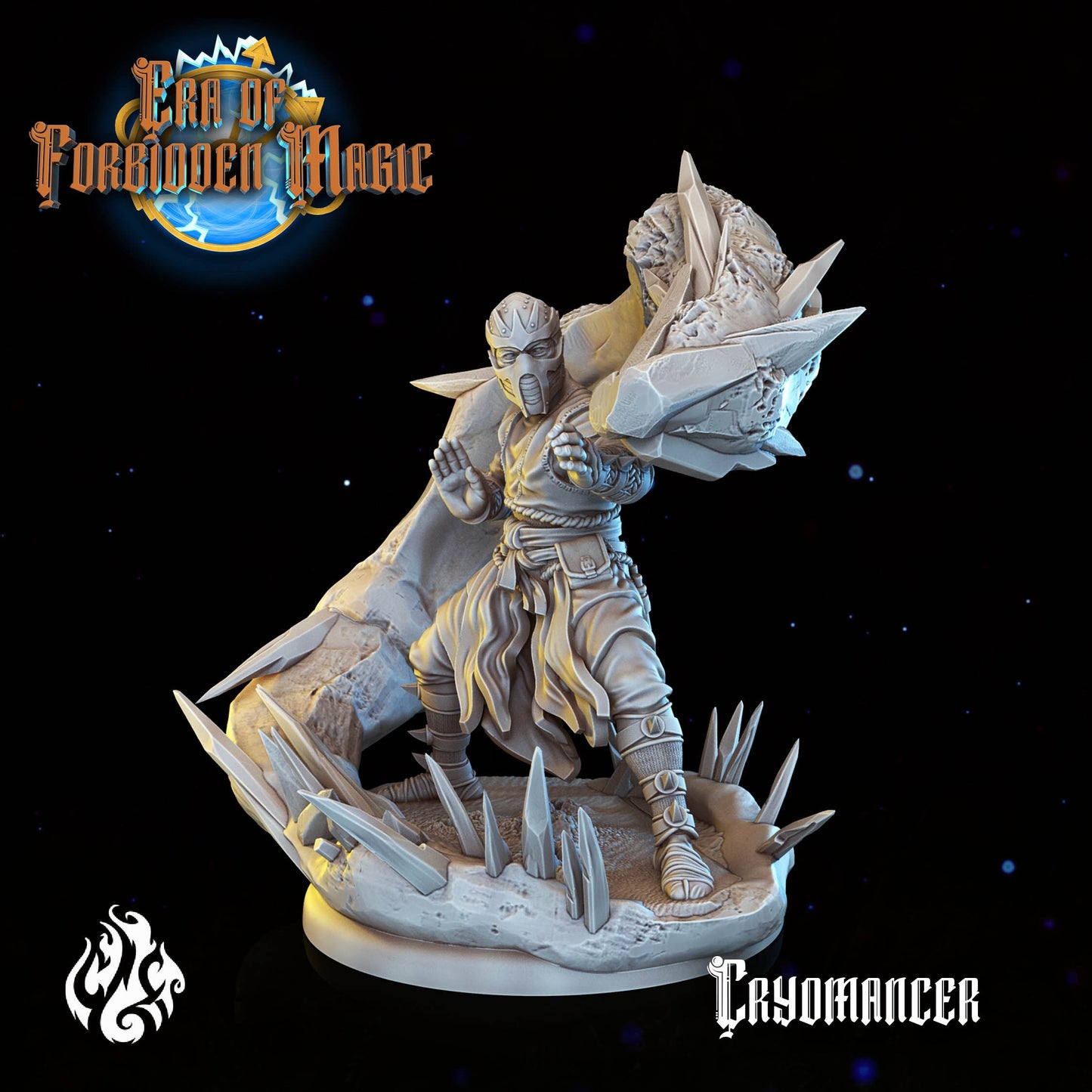 Cryomancer from "Era of Forbidden Magic" by Crippled God Foundry Miniatures