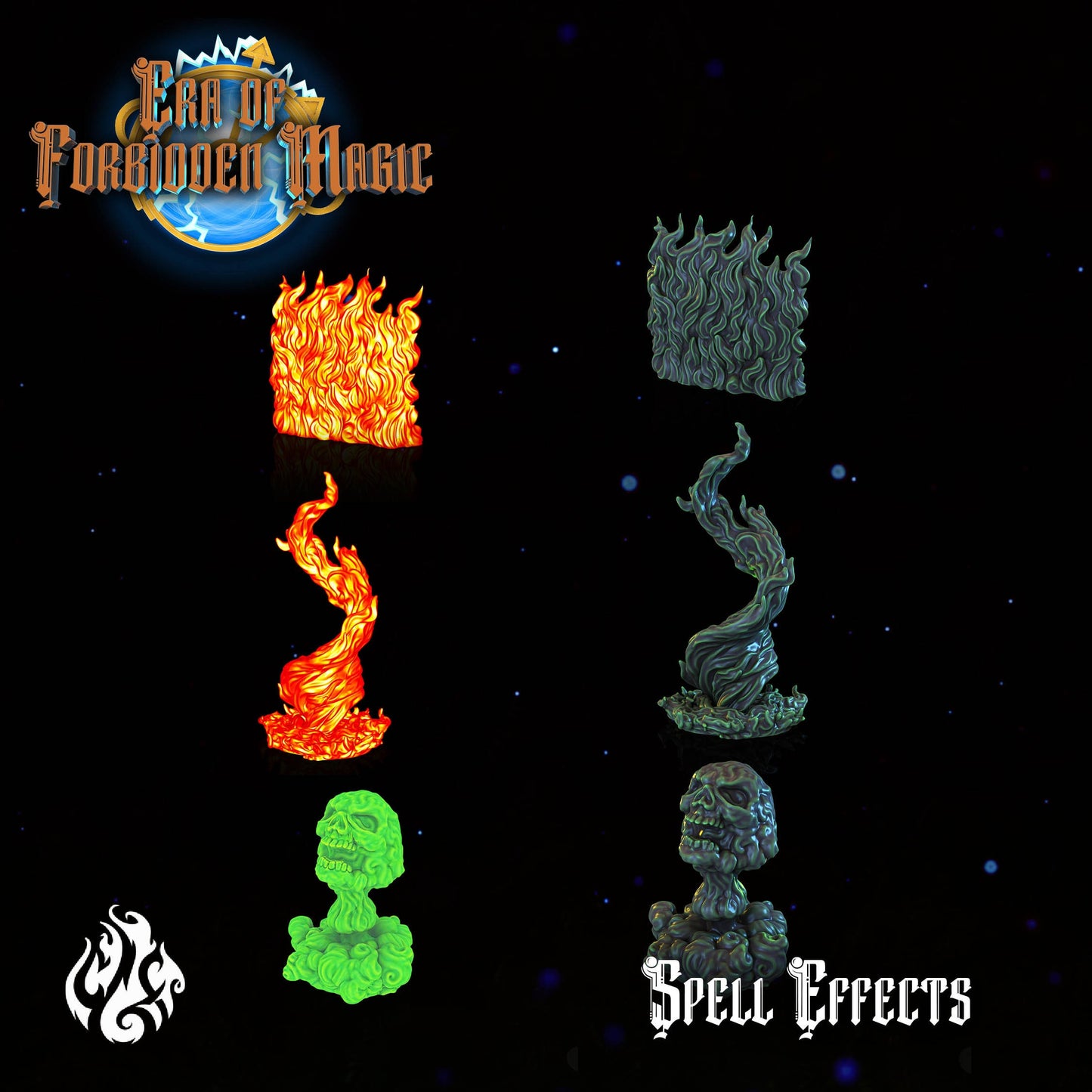 Spell Effects from "Era of Forbidden Magic" by Crippled God Foundry Miniatures