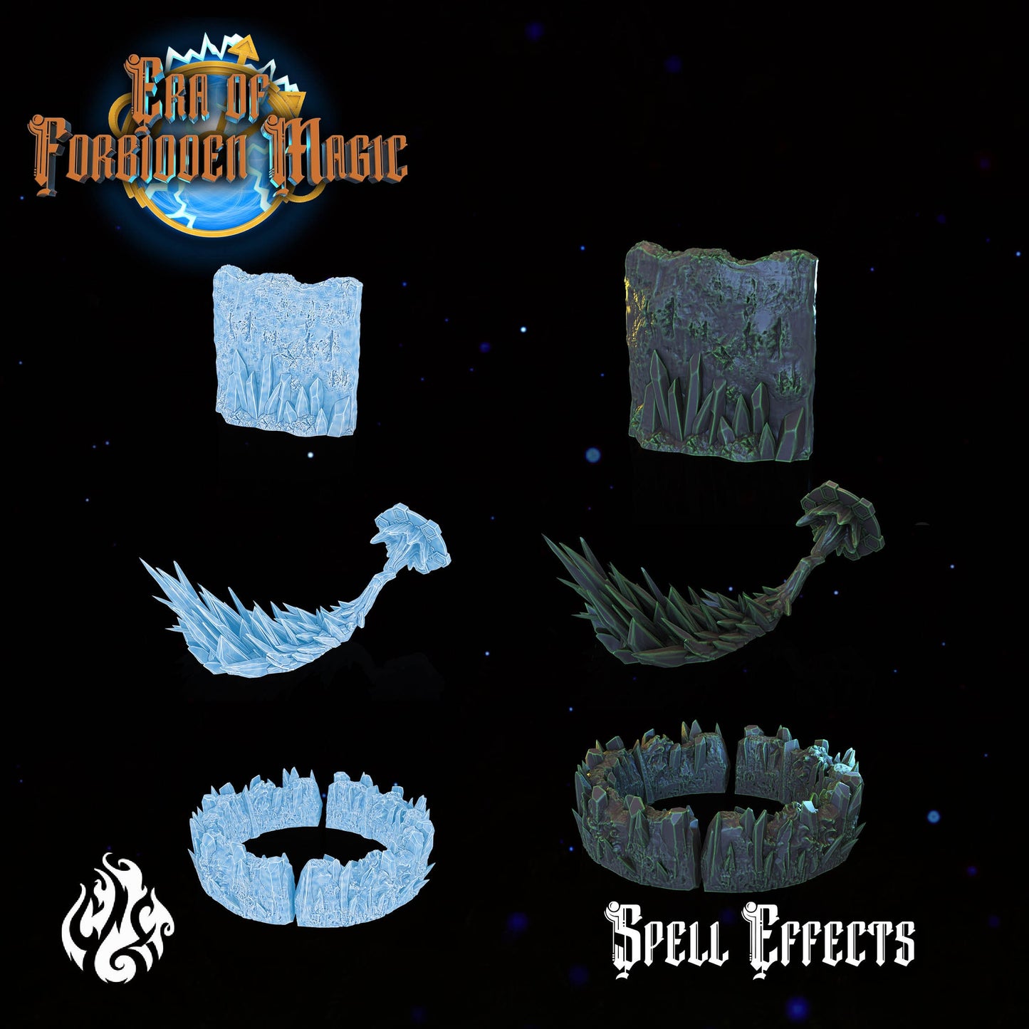 Spell Effects from "Era of Forbidden Magic" by Crippled God Foundry Miniatures