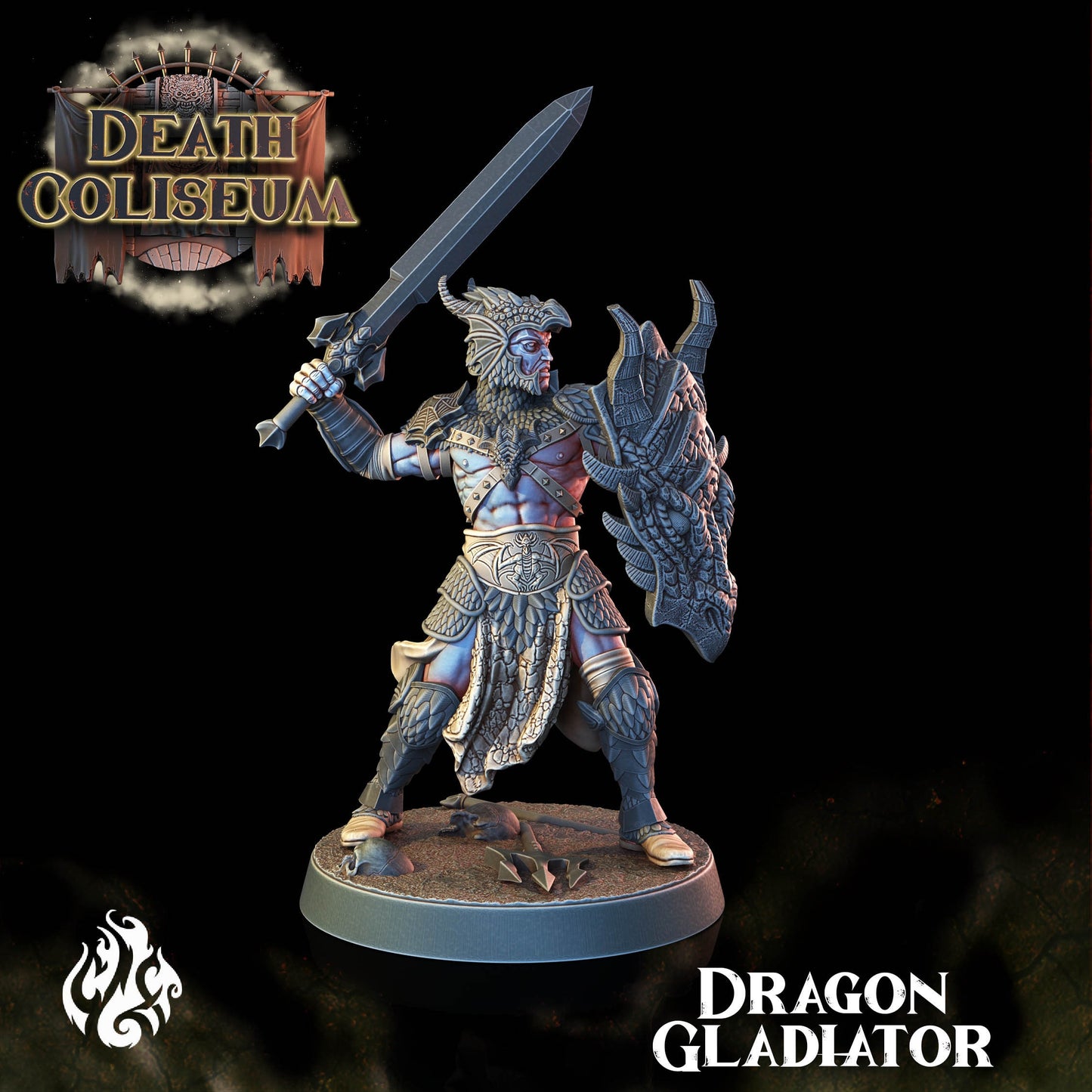 Dragon Gladiator from "Death Coliseum" by Crippled God Foundry Miniatures