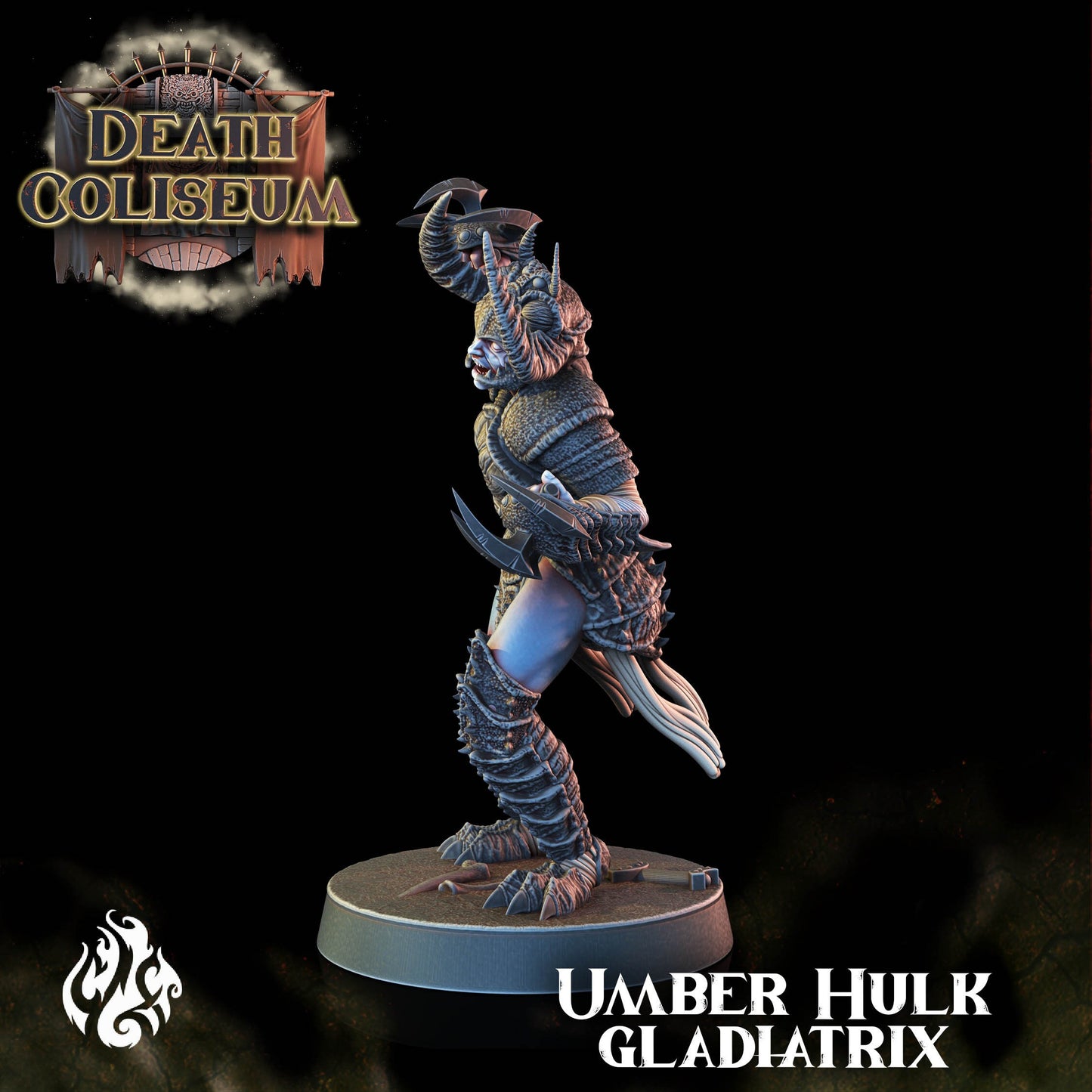 Umber Hulk Gladiator from "Death Coliseum" by Crippled God Foundry Miniatures