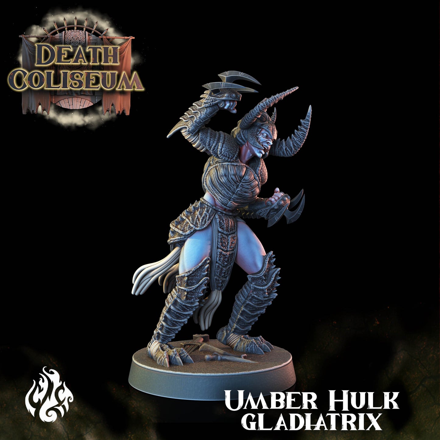 Umber Hulk Gladiator from "Death Coliseum" by Crippled God Foundry Miniatures