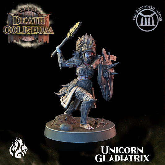 Unicorn Gladiator from "Death Coliseum" by Crippled God Foundry Miniatures