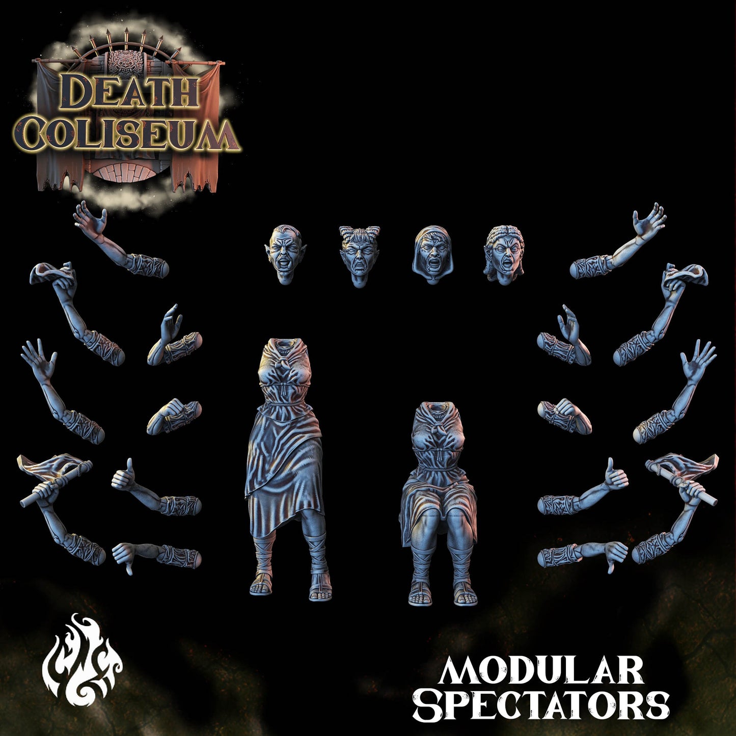 Spectators from "Death Coliseum" by Crippled God Foundry Miniatures