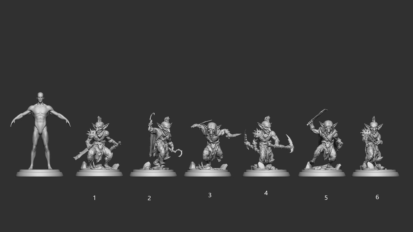 Small Goblins from "Green Fury" by White Werewolf Tavern Miniatures