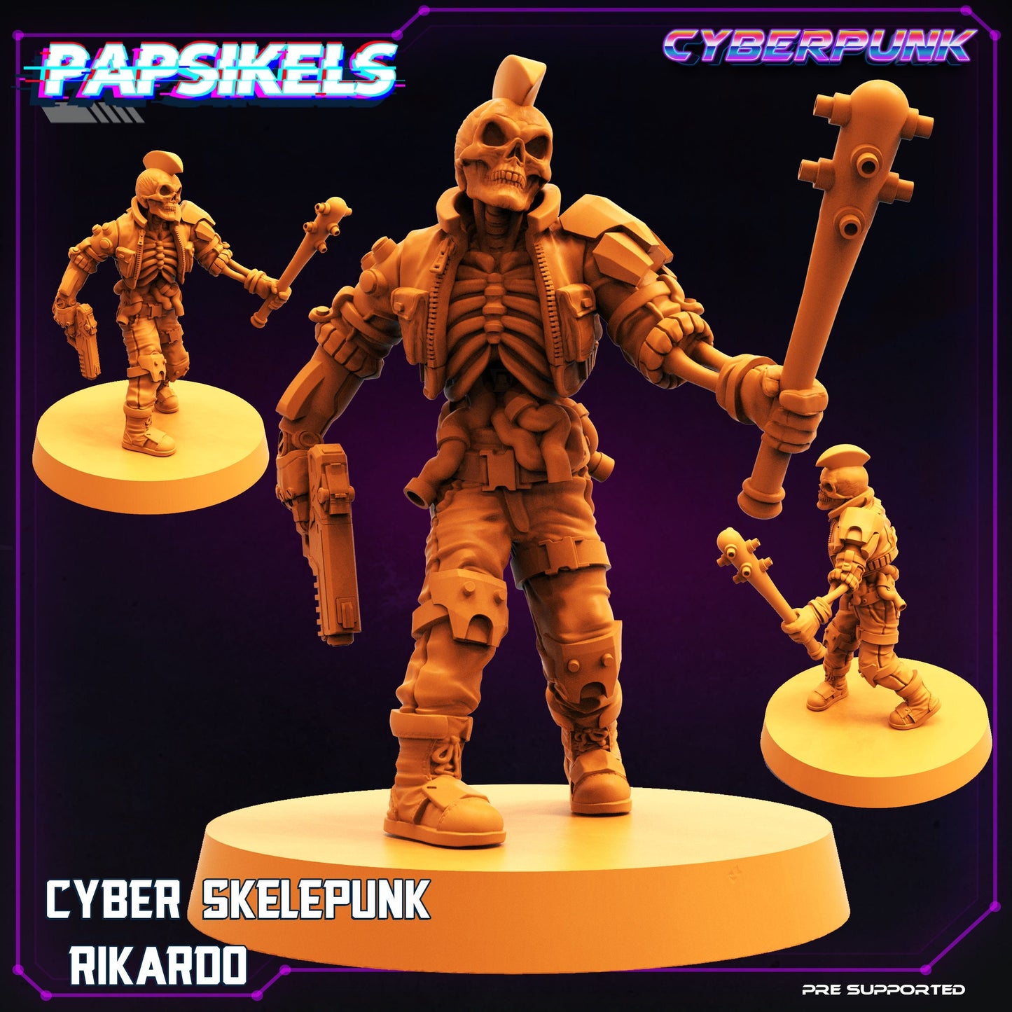 Cyber Skelepunk Rikardo by Papsikels Cyberpunk Miniatures