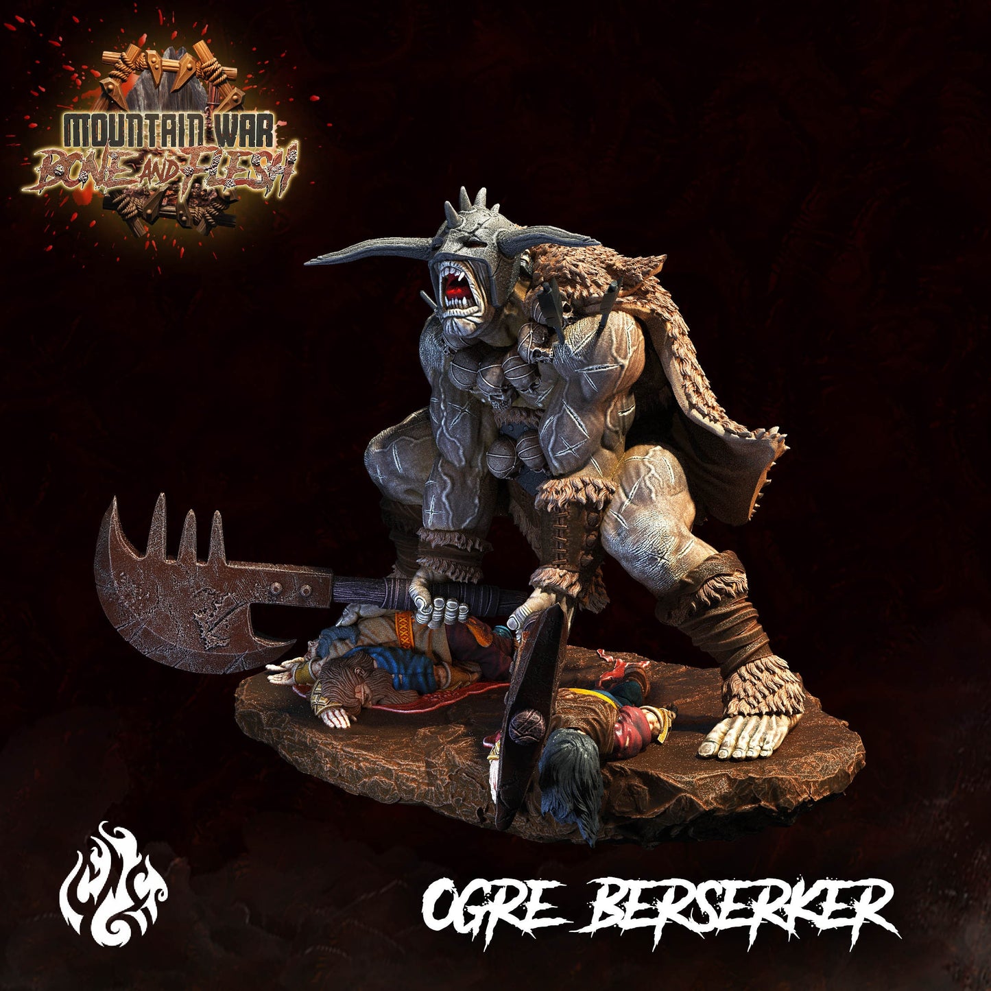 Ogre Berserker from "Mountain War" by Crippled God Foundry Miniatures