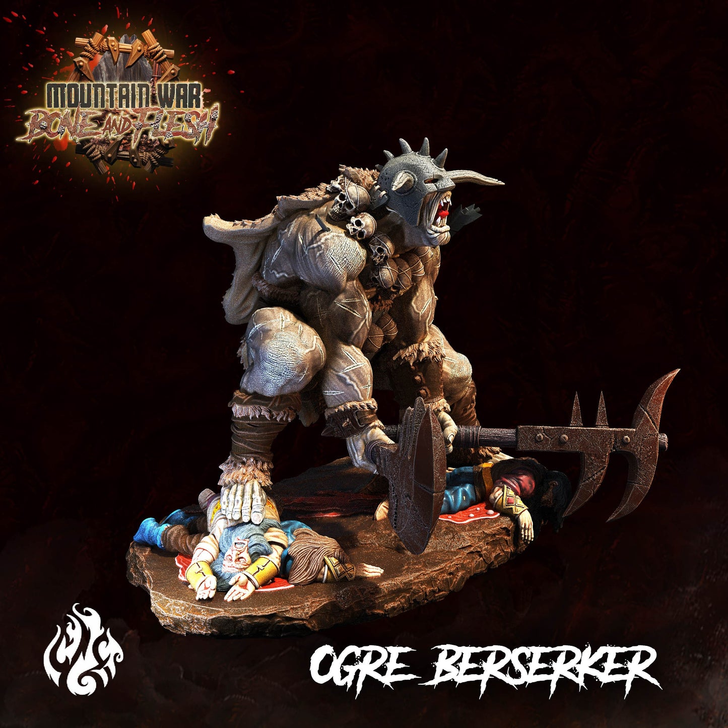 Ogre Berserker from "Mountain War" by Crippled God Foundry Miniatures