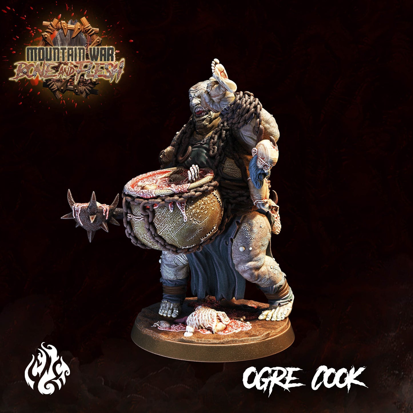 Ogre Cook from "Mountain War" by Crippled God Foundry Miniatures