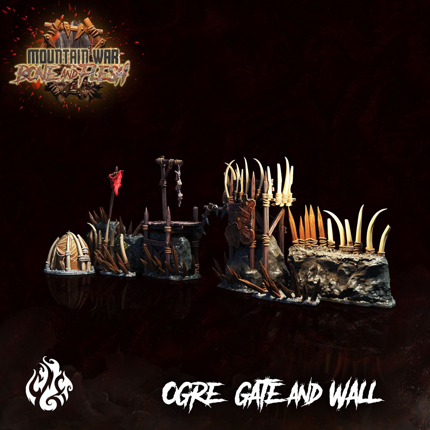 Ogre Gate and Wall from "Mountain War" by Crippled God Foundry Miniatures