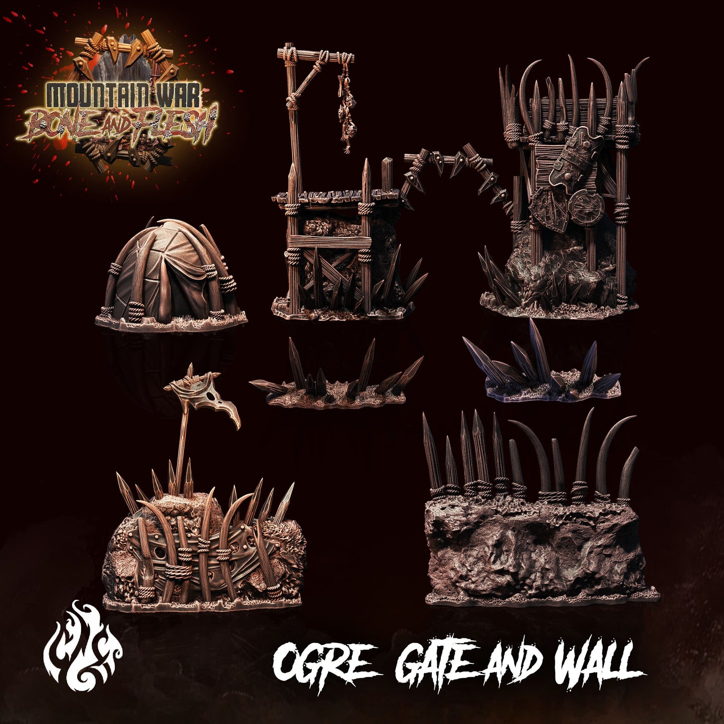 Ogre Gate and Wall from "Mountain War" by Crippled God Foundry Miniatures