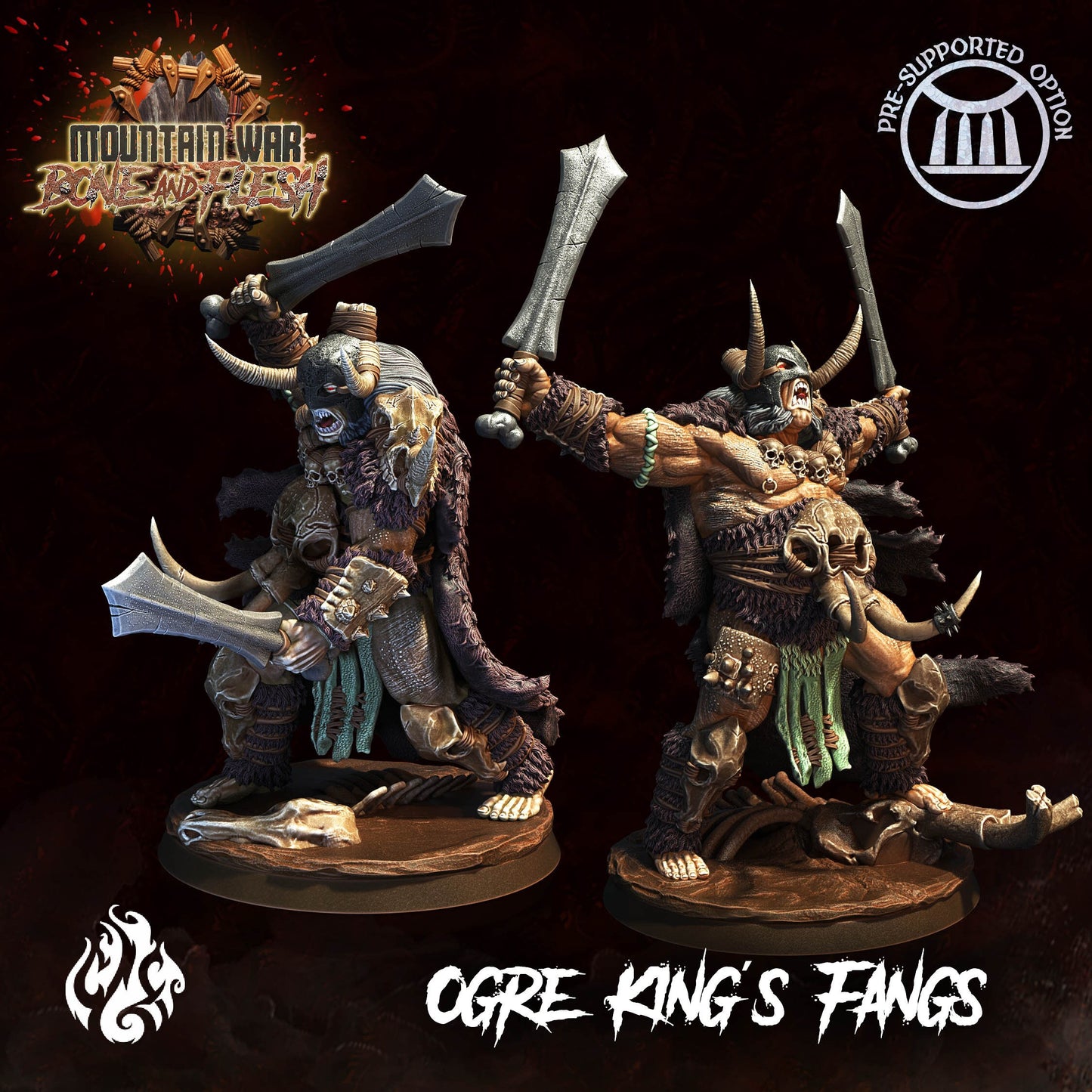 Ogre King's Fangs from "Mountain War" by Crippled God Foundry Miniatures