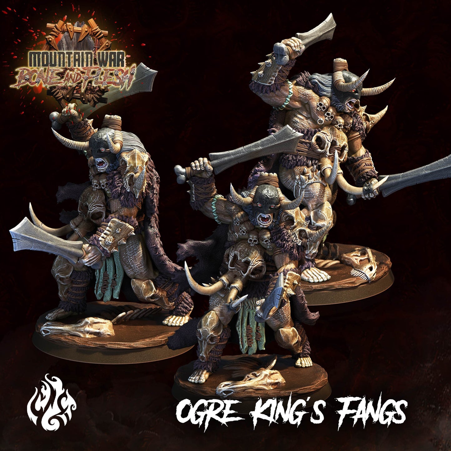 Ogre King's Fangs from "Mountain War" by Crippled God Foundry Miniatures