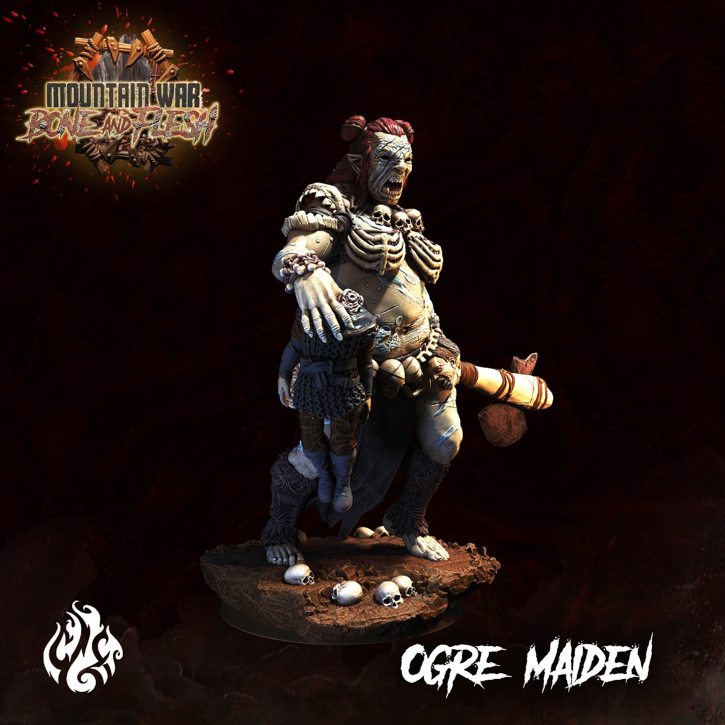 Ogre Maiden from "Mountain War" by Crippled God Foundry Miniatures