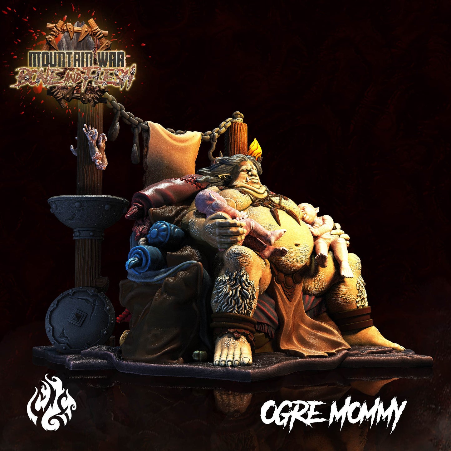 Ogre Mommy from "Mountain War" by Crippled God Foundry Miniatures