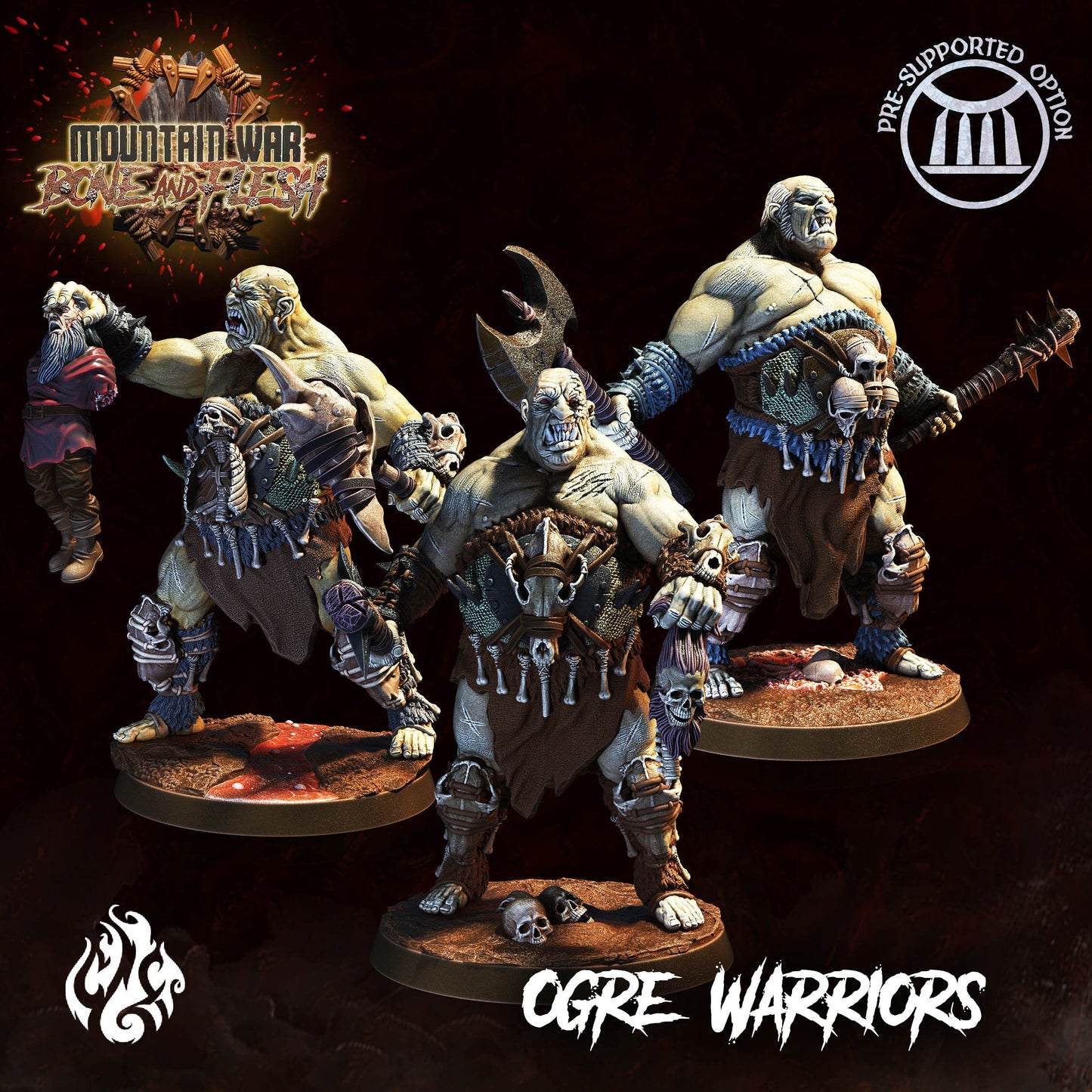 Ogre Warriors from "Mountain War" by Crippled God Foundry Miniatures