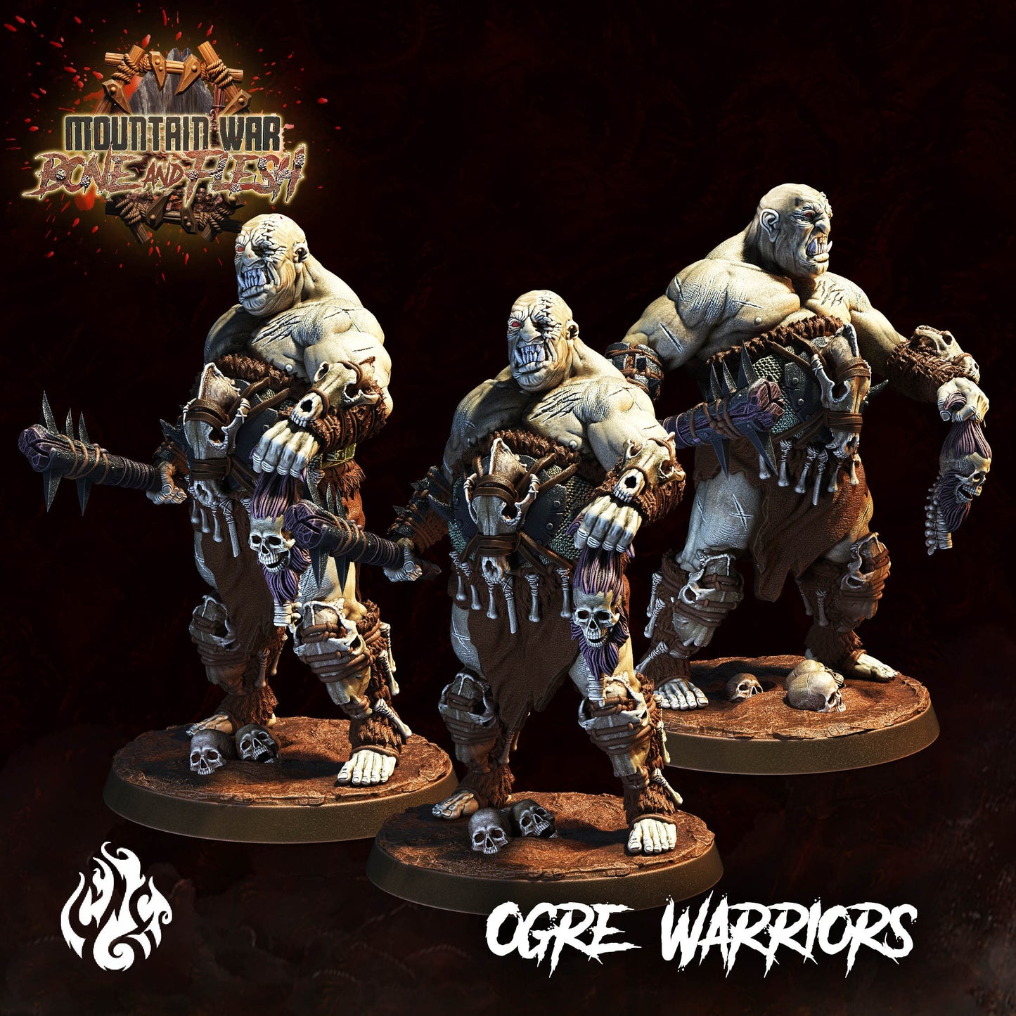 Ogre Warriors from "Mountain War" by Crippled God Foundry Miniatures