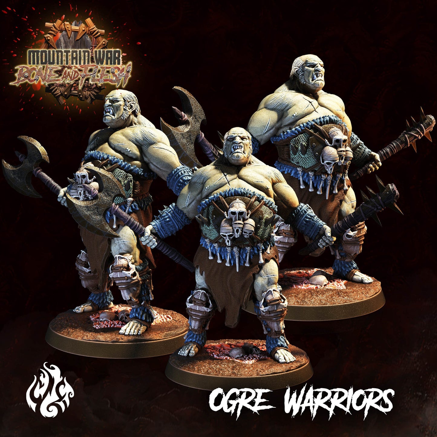 Ogre Warriors from "Mountain War" by Crippled God Foundry Miniatures