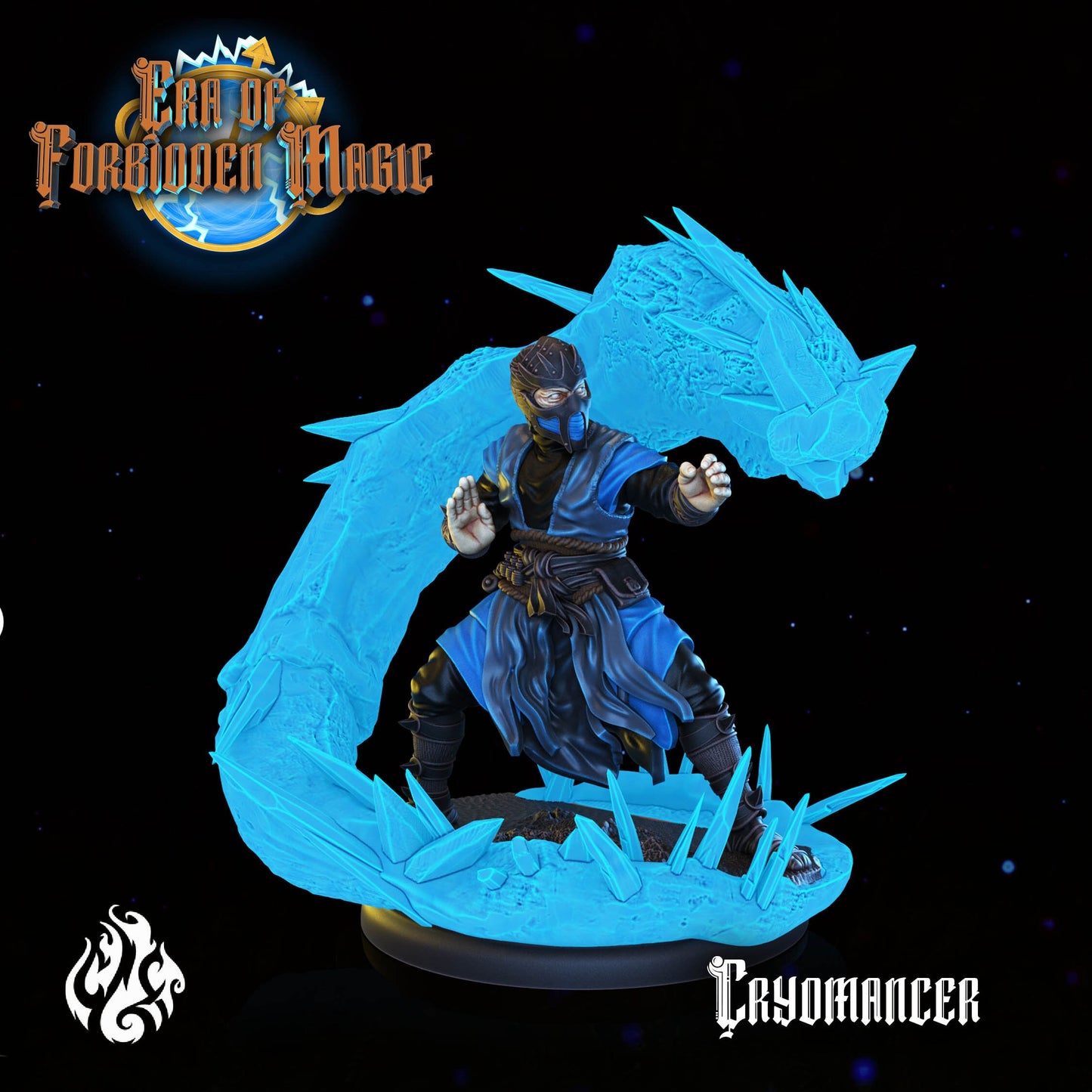 Cryomancer from "Era of Forbidden Magic" by Crippled God Foundry Miniatures