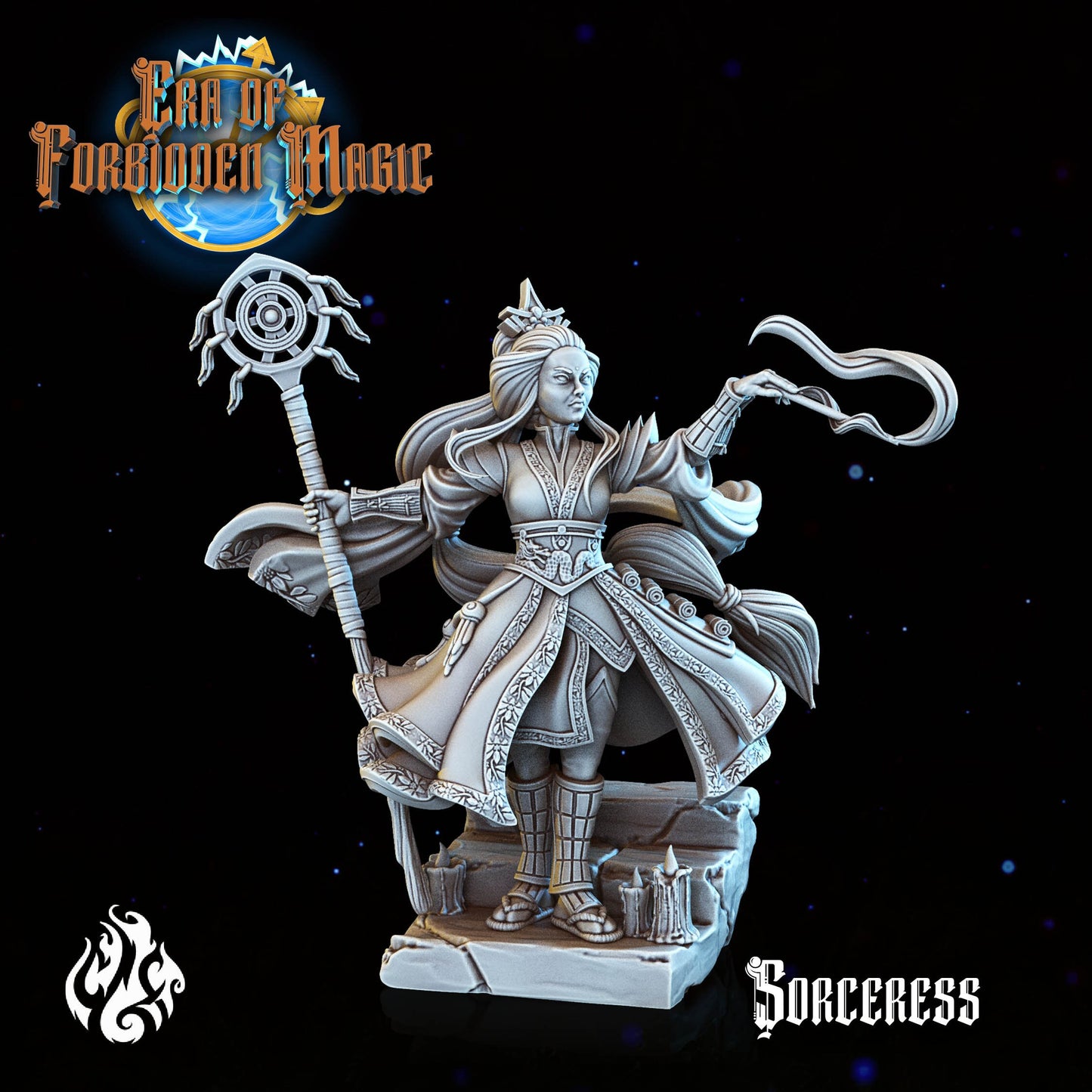 Sorceress from "Era of Forbidden Magic" by Crippled God Foundry Miniatures