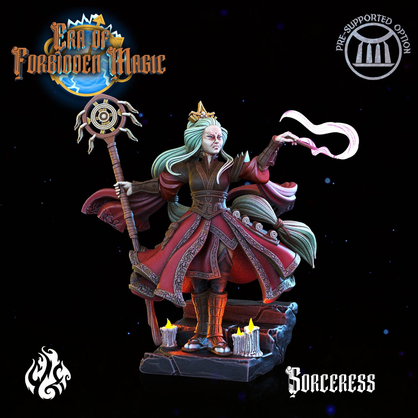 Sorceress from "Era of Forbidden Magic" by Crippled God Foundry Miniatures