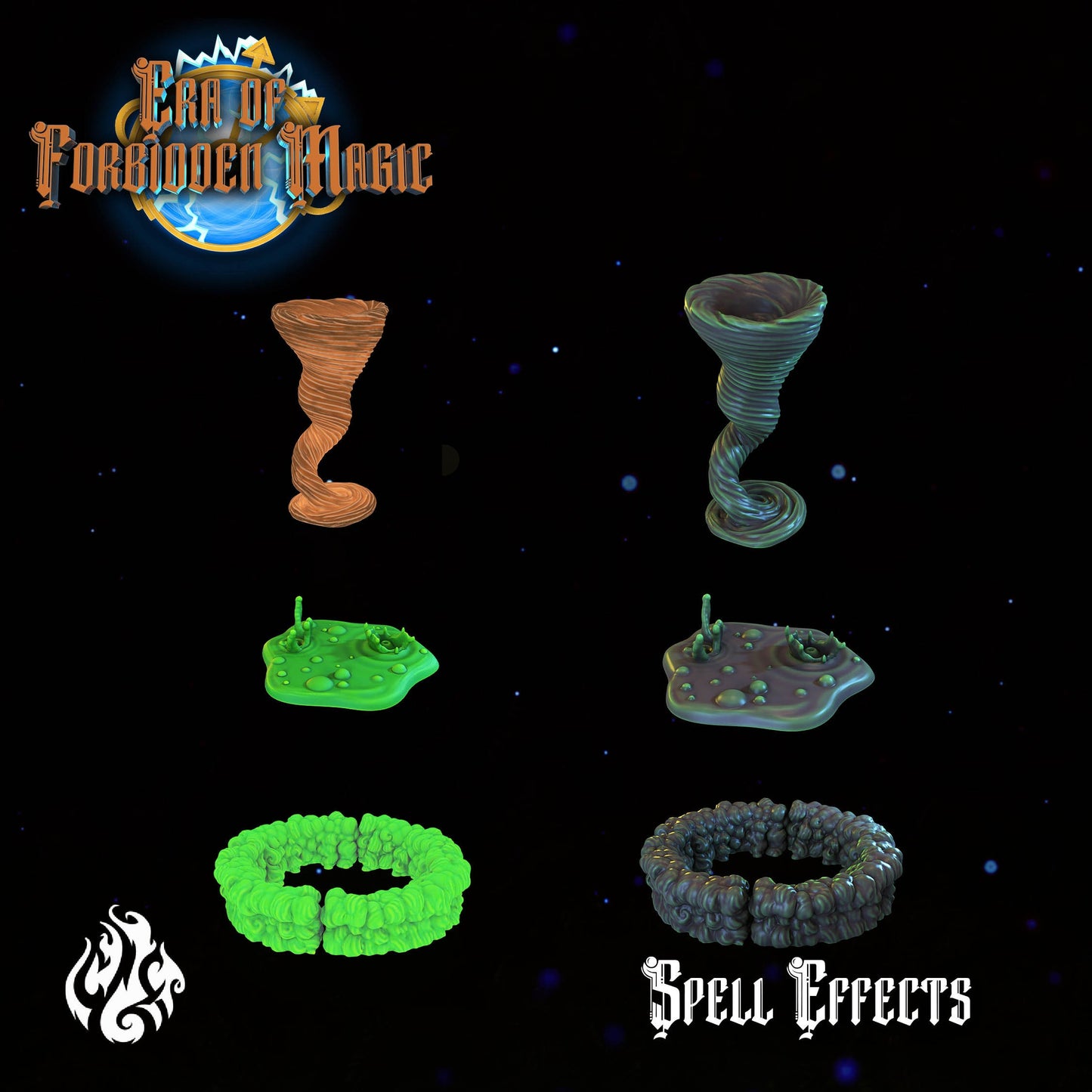 Spell Effects from "Era of Forbidden Magic" by Crippled God Foundry Miniatures