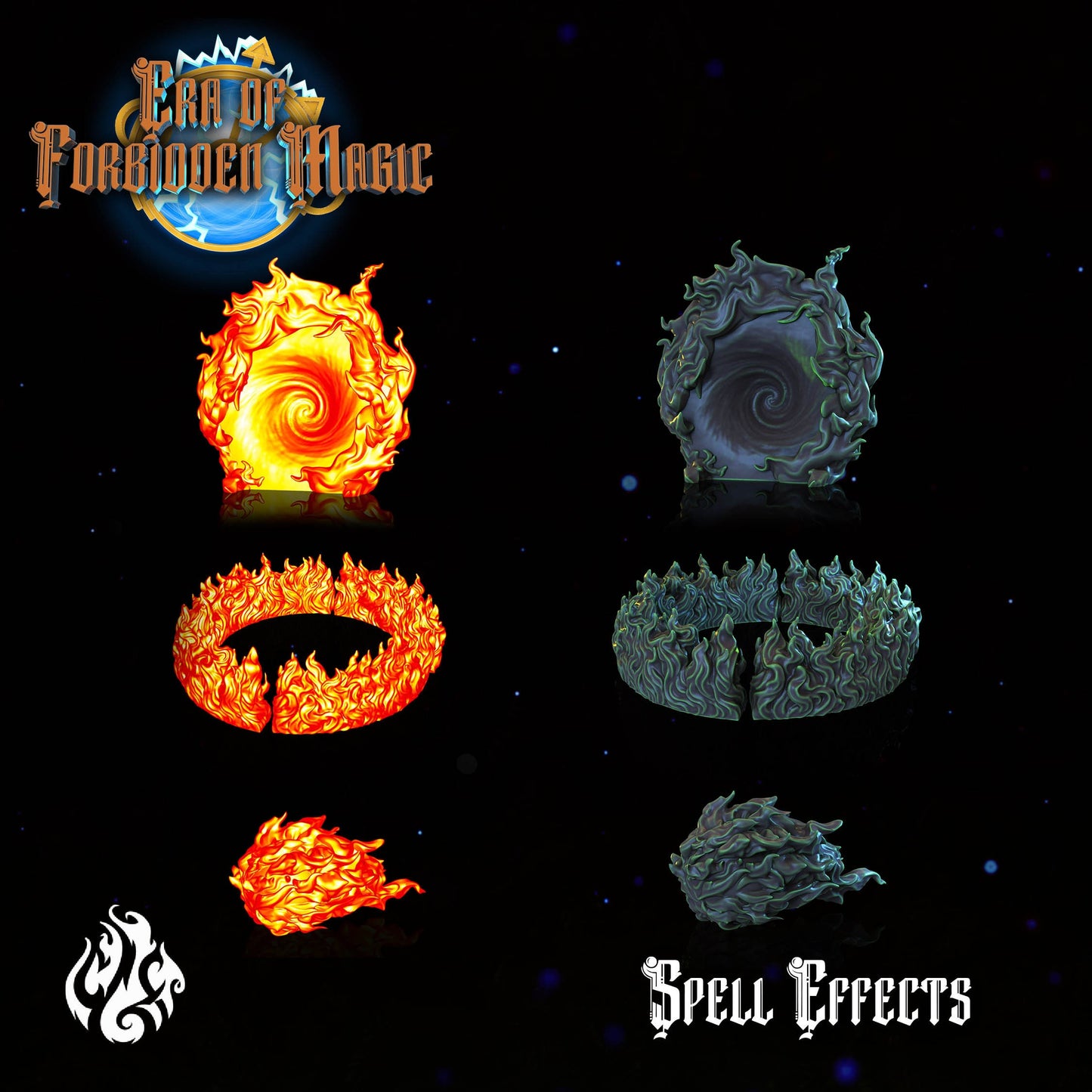 Spell Effects from "Era of Forbidden Magic" by Crippled God Foundry Miniatures